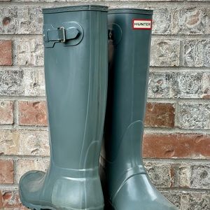 Hunter boots, Grey/green, Size: US 11F
